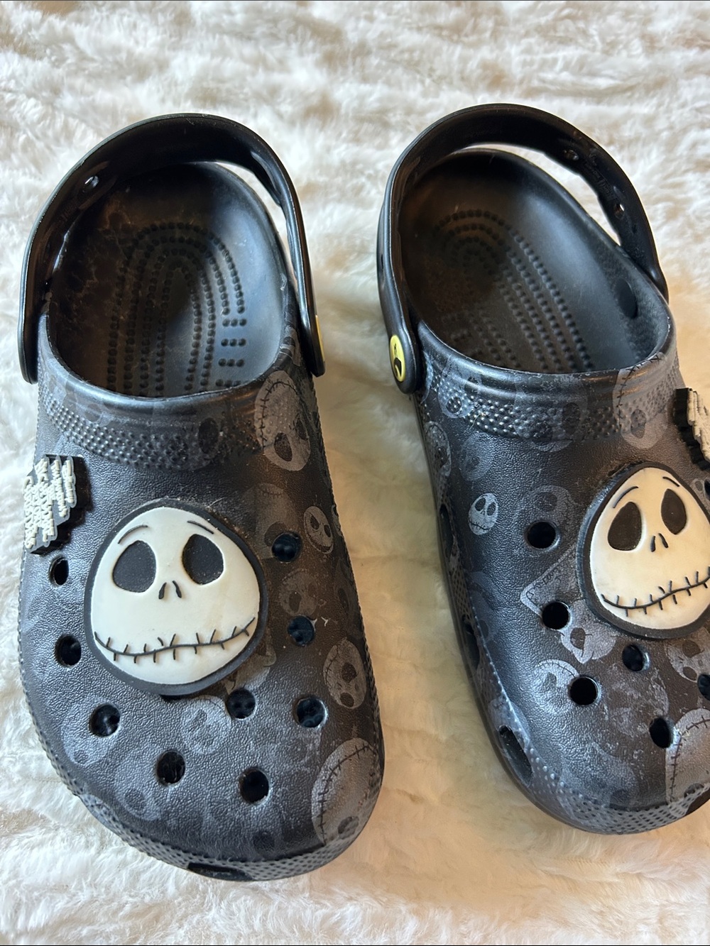 CROCS Black Jack Skellington Clogs with Character Jibbitz